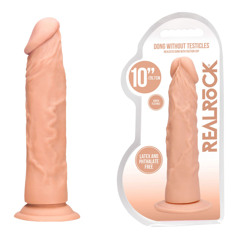 Realrock 10'' Realistic Dildo without Balls - Flesh